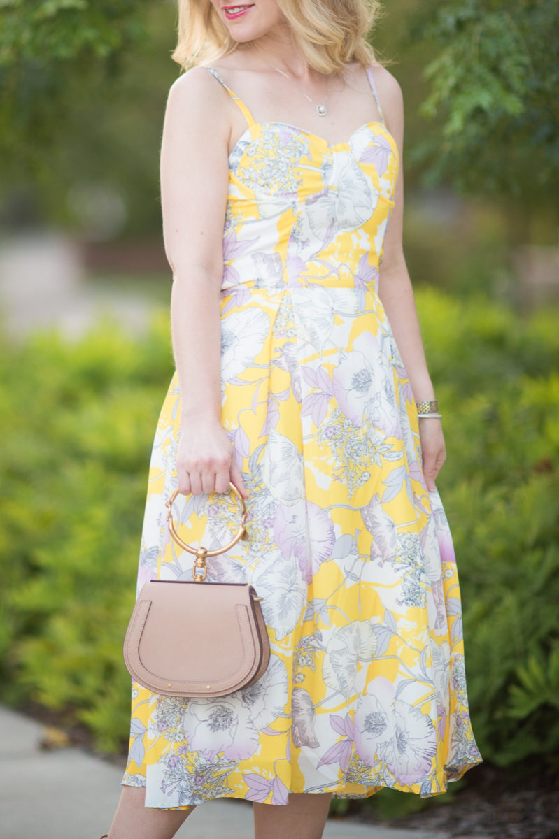 Petite Fashion and Style Blog | Yumi Kim Prima Dona Dress | Raye Lulu Heel in Tan | Chloe Nile bag | Click to Read More...