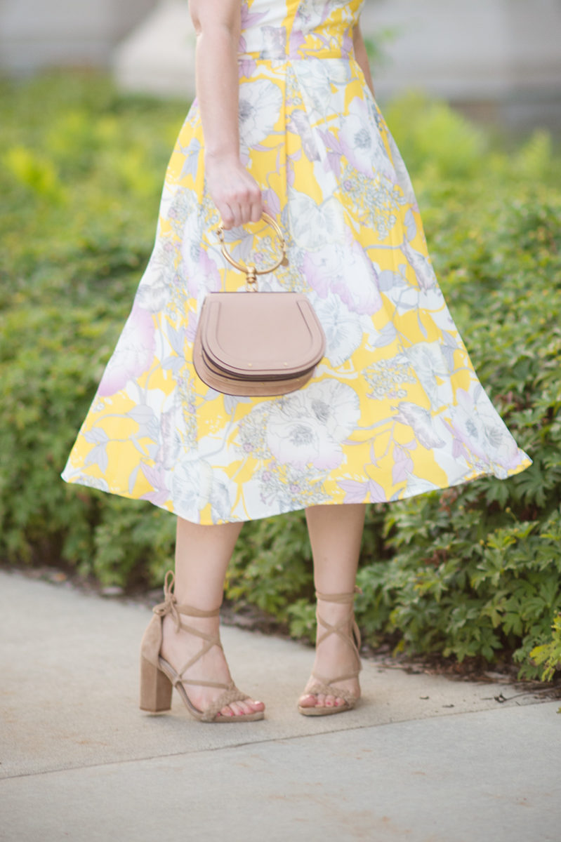 Petite Fashion and Style Blog | Yumi Kim Prima Dona Dress | Raye Lulu Heel in Tan | Chloe Nile bag | Click to Read More...