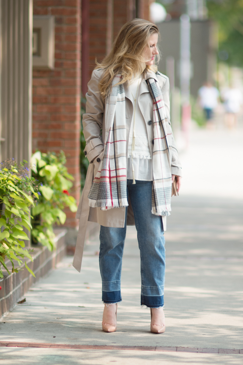 Petite Fashion and Style Blog | Marks and Spencer Stormwear Belted Trench Coat | Marks and Spencer Drop Hem Mid Rise Straight Leg Jeans | Click to Read More... - Fall Inspiration with Marks and Spencer by popular Michigan petite fashion blogger The Blue Hydrangeas