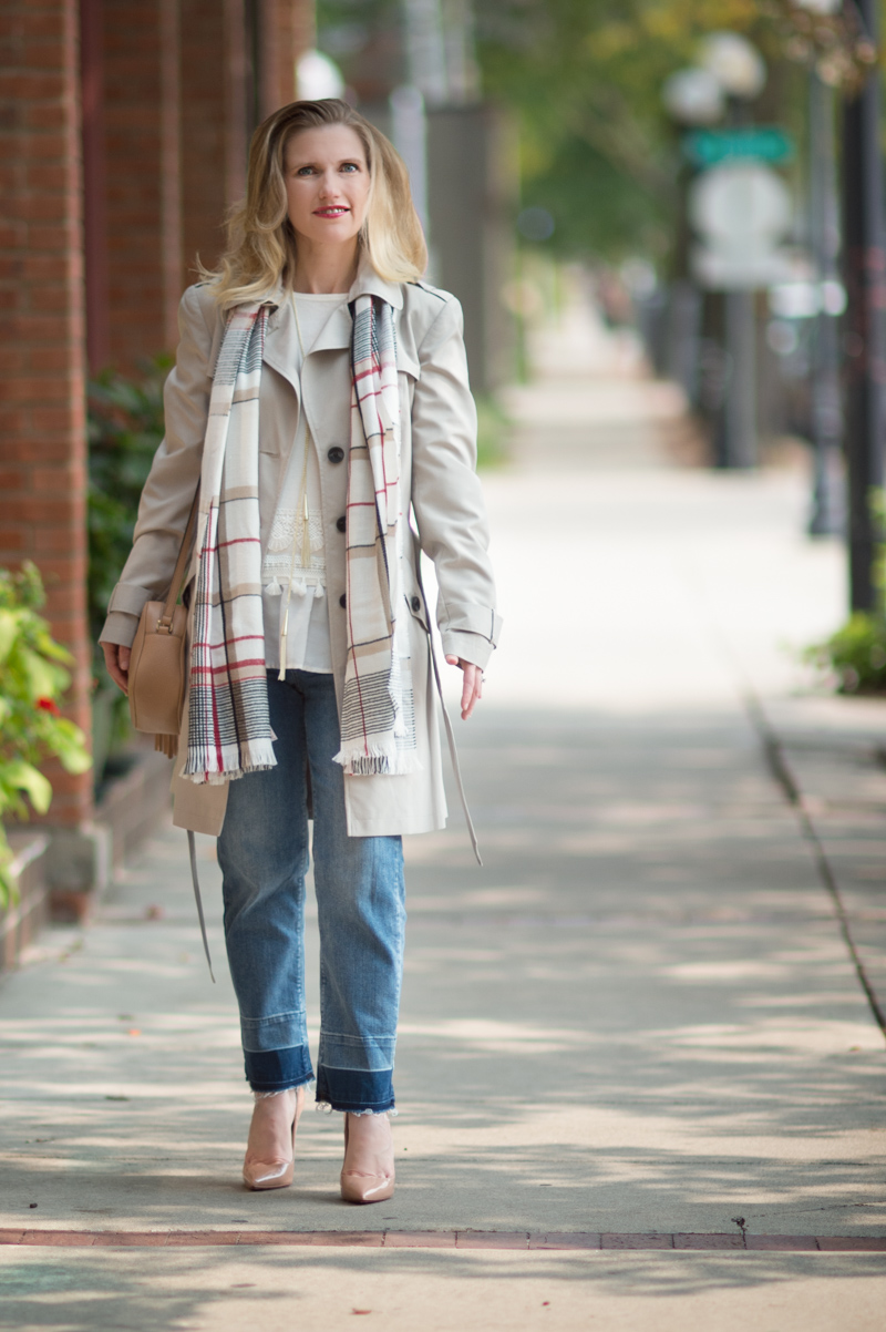 Petite Fashion and Style Blog | Marks and Spencer Stormwear Belted Trench Coat | Marks and Spencer Drop Hem Mid Rise Straight Leg Jeans | Click to Read More... - Fall Inspiration with Marks and Spencer by popular Michigan petite fashion blogger The Blue Hydrangeas