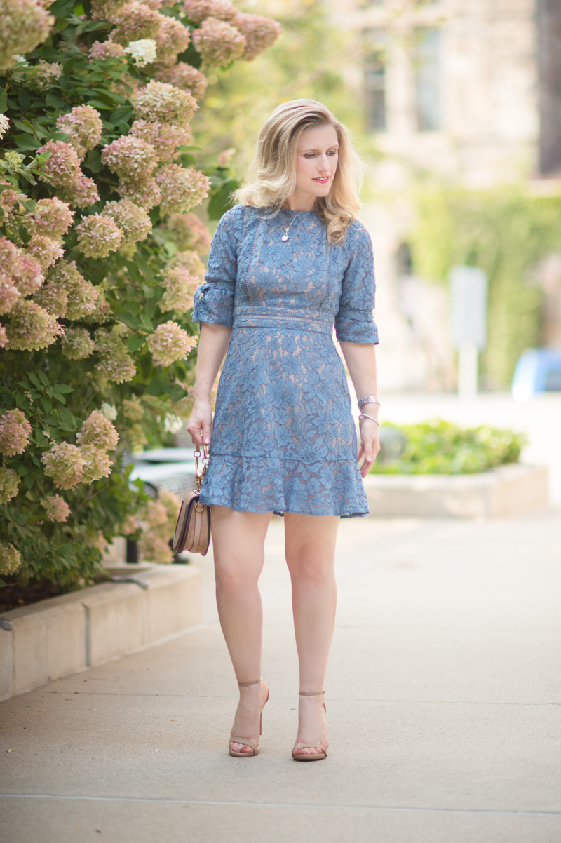 Petite Fashion and Style Blog | Wayf Floral Midi Dress | Chloe Nile Bag | Steve Madden Stecy Sandals | Click to Read More...