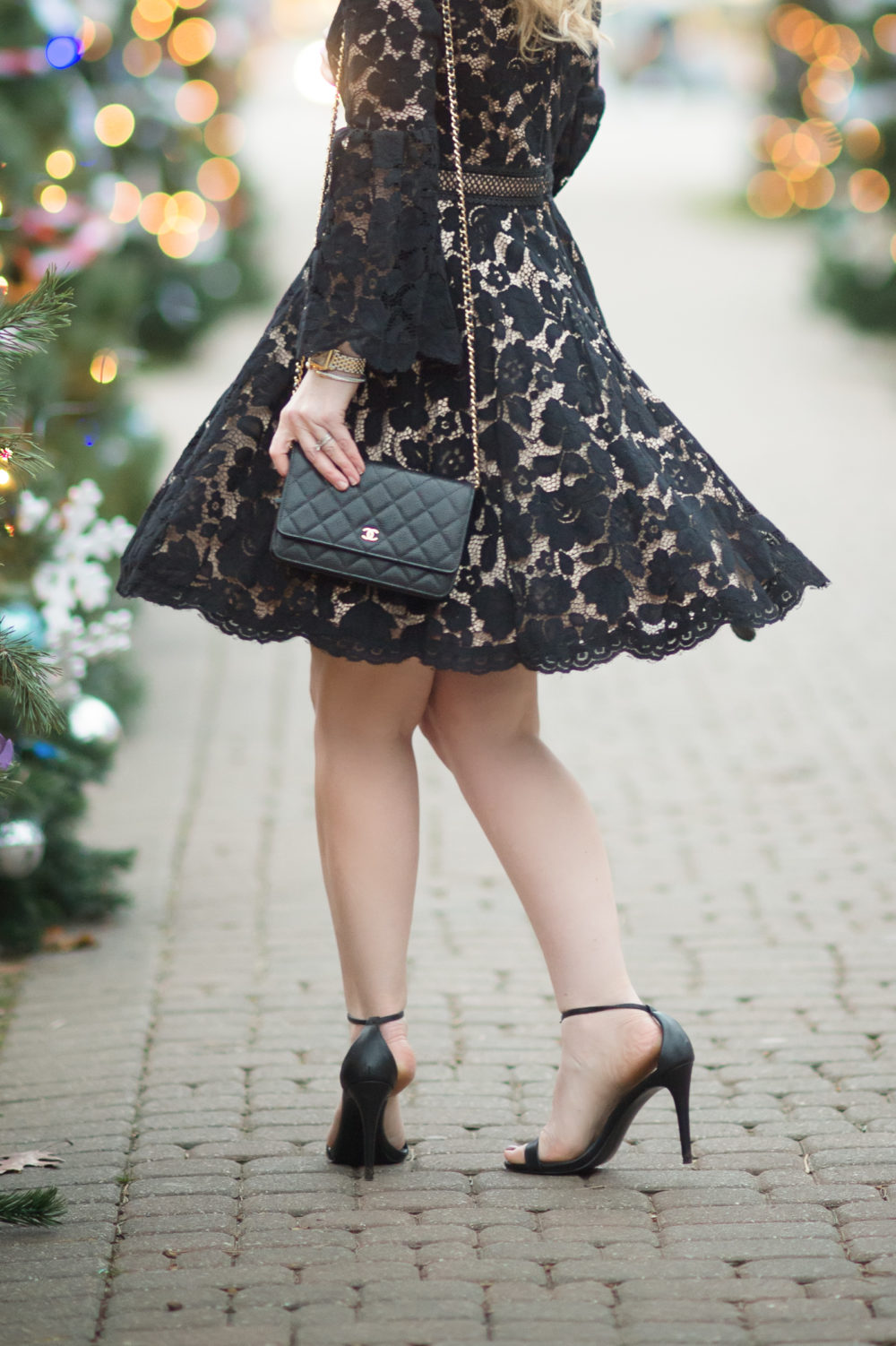 Petite Fashion and Style Blog | Vince Camuto Bell Sleeve Lace Dress | Steve Madden Stecy Sandals | Nautical 3-pc. boys suit | Click to Read More....