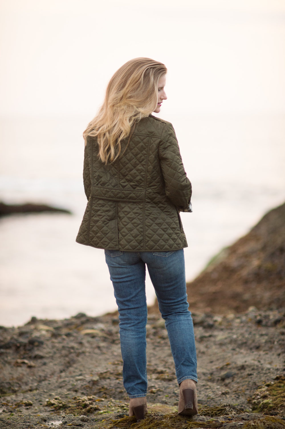 Petite Fashion and Style Blog | Burberry Diamond Quilted Jacket | Gucci Double G Belt | Vince Camuto Franell Notched Bootie | Click to Read More...