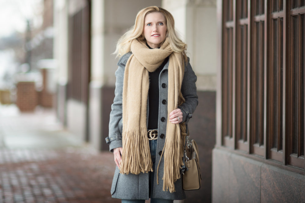 Petite Fashion and Style Blog | Burberry Gibbsmore Coat | Gucci Pearl Double G Belt | Free People Kolby Brushed Scarf | Click to Read More... - Burberry Gibbsmore Coat Review by popular Michigan petite fashion blogger The Blue Hydrangeas