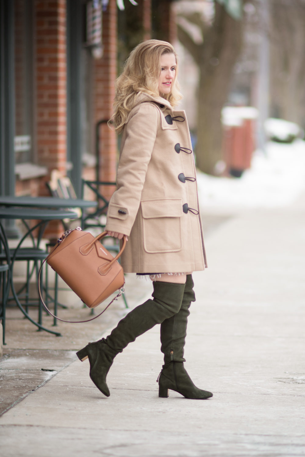 Fashion for Petite Women | Madewell Fair Isle Sweater | Burberry Duffle Coat | Tory Burch Laila Suede OTK Boots | Givenchy Antigona Bag | Click to Read More...