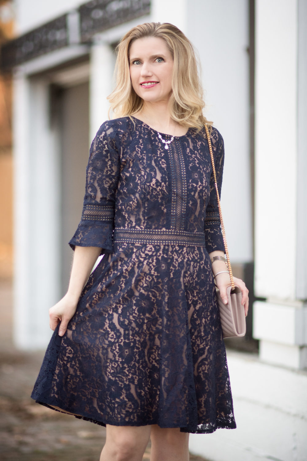Petite Fashion and Style Blog | Fashion for Petite Women | MissMay Women's Lace Bell Sleeve A-Line Dress