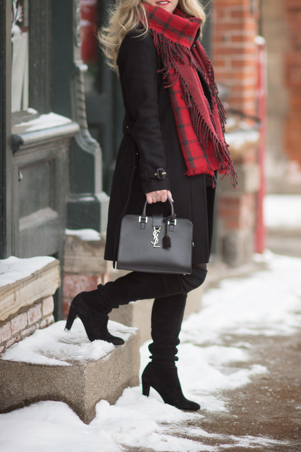 Petite Fashion and Style Blog | Fashion for Petite Women | Burberry Gibbsmore Wool Coat | Aqua Pieced Side Fringe Scarf | Stuart Weitzman Hiline Boots | Wool Beret | Winter Wardrobe Essentials - Winter Wardrobe Essentials styled by popular Michigan petite fashion blogger The Blue Hydrangeas