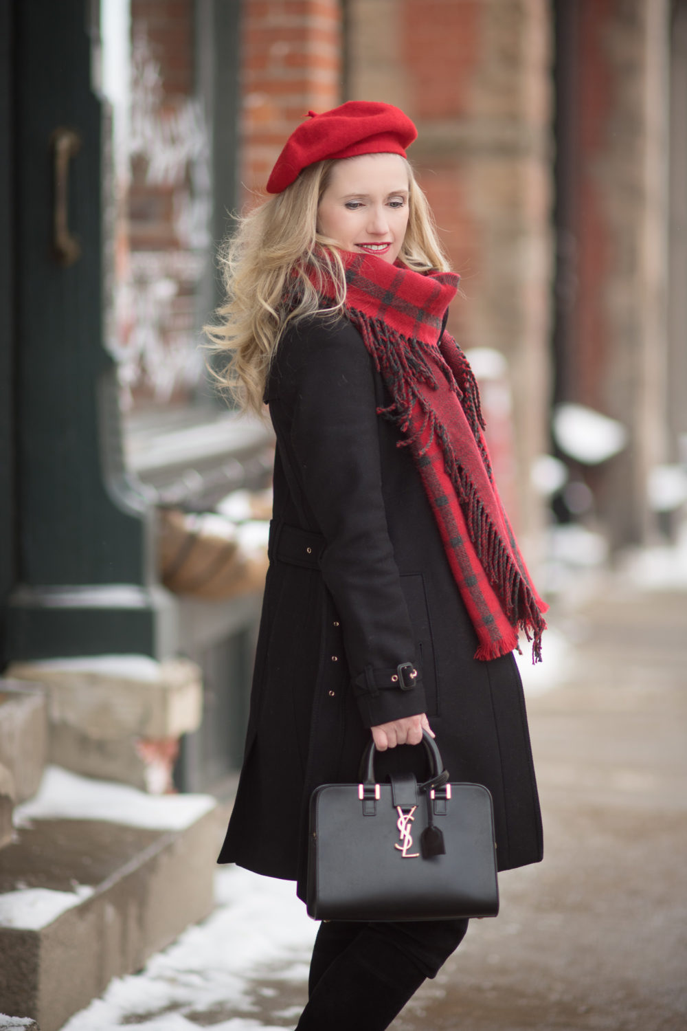 Petite Fashion and Style Blog | Fashion for Petite Women | Burberry Gibbsmore Wool Coat | Aqua Pieced Side Fringe Scarf | Stuart Weitzman Hiline Boots | Wool Beret | Winter Wardrobe Essentials - Winter Wardrobe Essentials styled by popular Michigan petite fashion blogger The Blue Hydrangeas