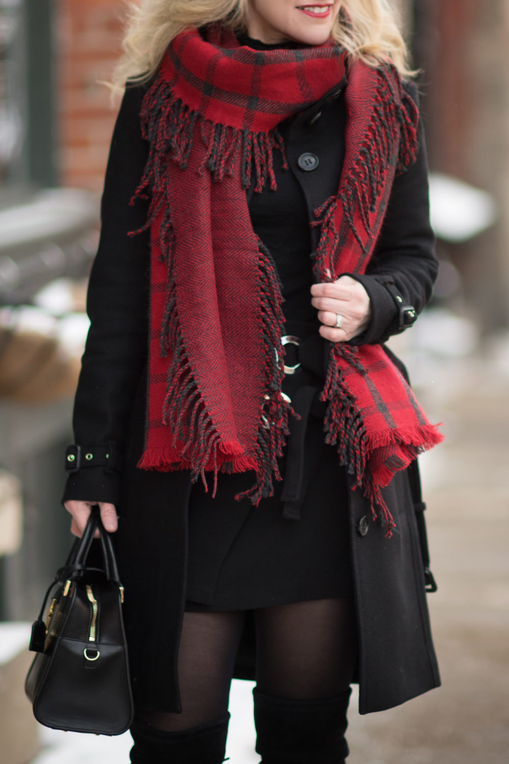 Petite Fashion and Style Blog | Fashion for Petite Women | Burberry Gibbsmore Wool Coat | Aqua Pieced Side Fringe Scarf | Stuart Weitzman Hiline Boots | Wool Beret | Winter Wardrobe Essentials - Winter Wardrobe Essentials styled by popular Michigan petite fashion blogger The Blue Hydrangeas