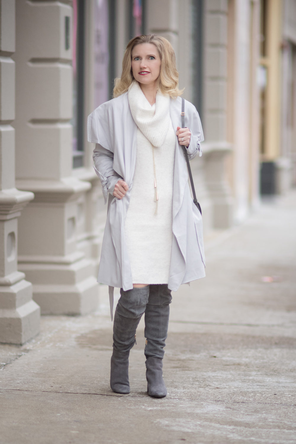 Petite Fashion and Style Blog | Fashion For Petite Women |Club Monaco Ellyn Trench | Miss Selfridge Cowl Neck Jumper | Tory Burch Laila OTK Boots | Lightweight spring jackets