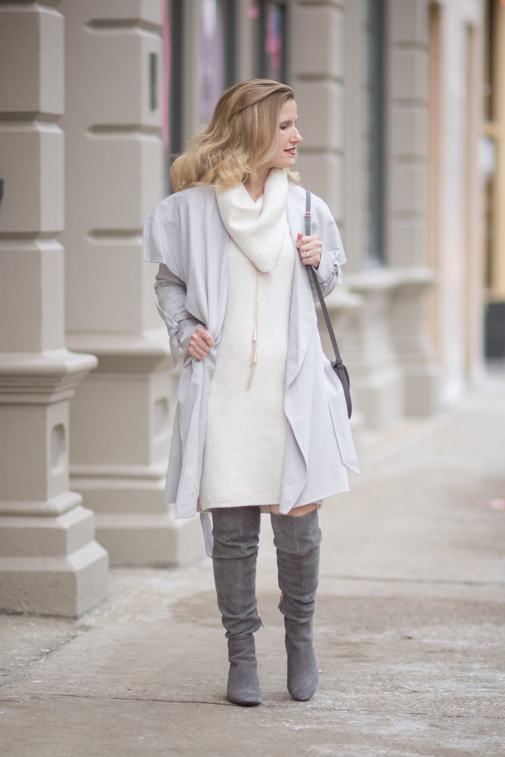 Petite Fashion and Style Blog | Fashion For Petite Women | Club Monaco Ellyn Trench | Miss Selfridge Cowl Neck Jumper | Tory Burch Laila OTK Boots | Lightweight spring jackets
