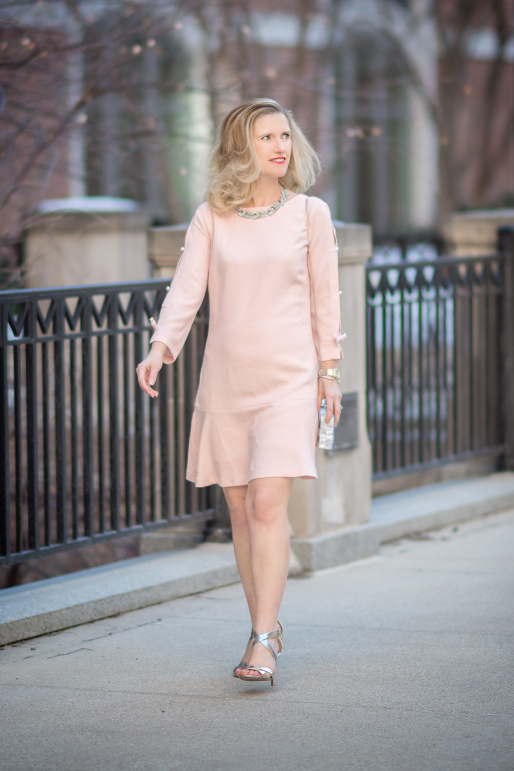 Petite Fashion and Style Blog | Chadwicks of Boston Spring Arrivals | Split Sleeve Crepe A-Line Dress