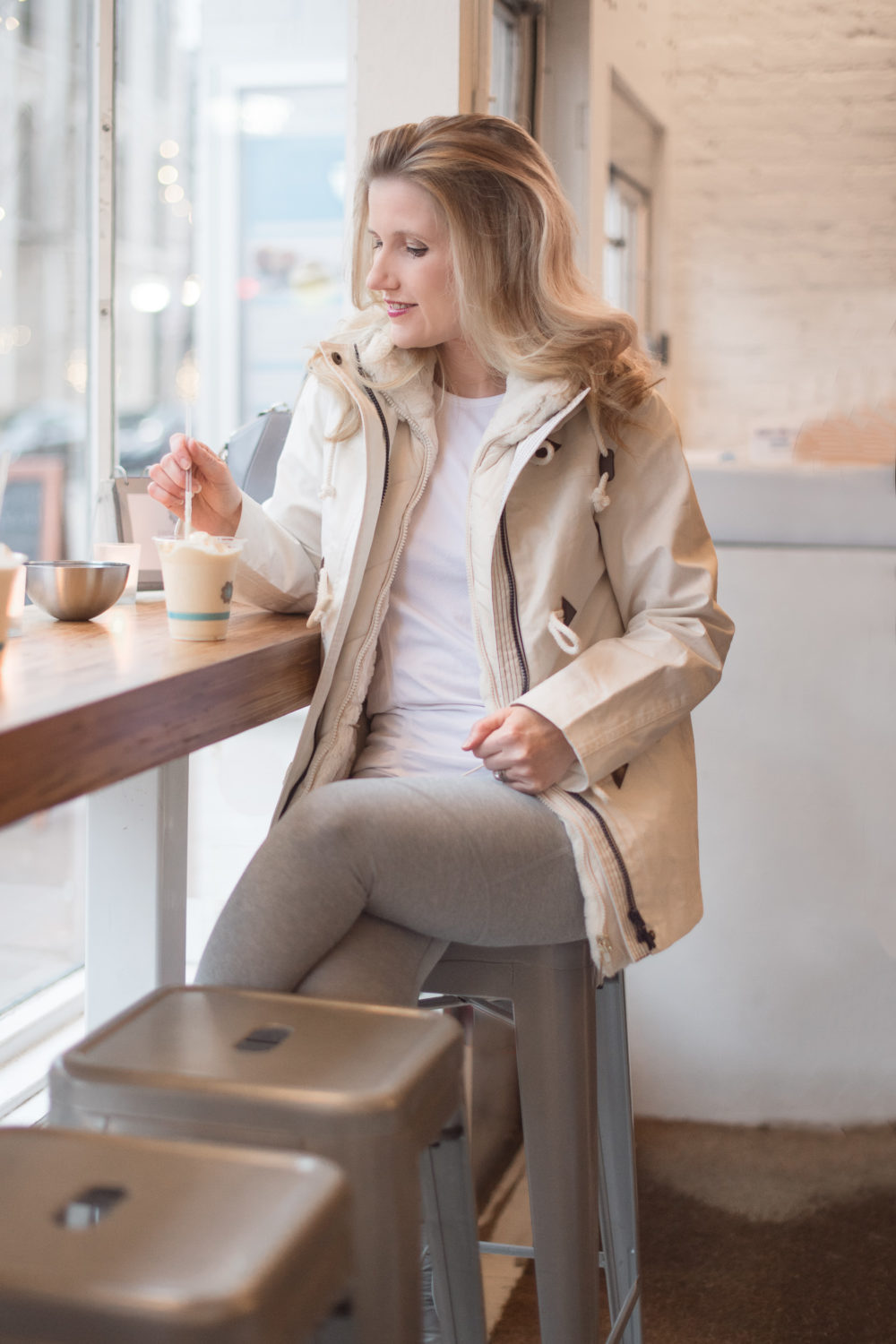 Petite Fashion and Style Blog | Fashion for Petite Women | Outdoor Voices 3-4 Warmup Legging | Boden Whitby Waterproof Jacket
