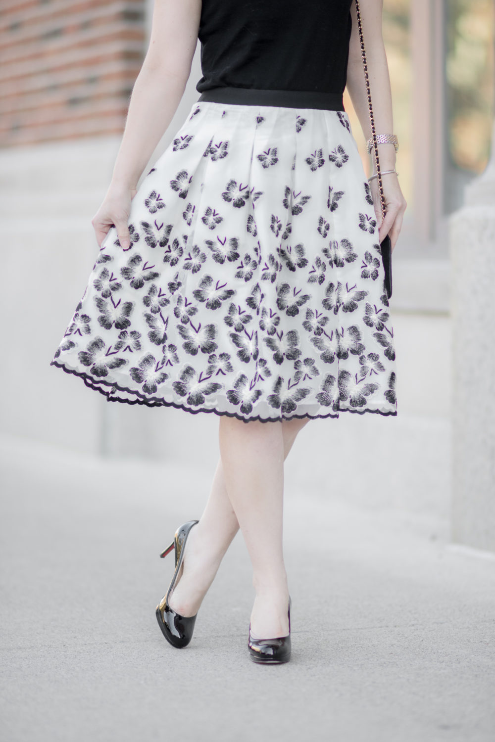 Petite Fashion and Style Blog | Fashion for Petite Women |Talbots RSVP Collection | Talbots Organza Pleated Skirt | Talbots Flower Trim Top | Christian Louboutin Simple Pump | Click to Read More...