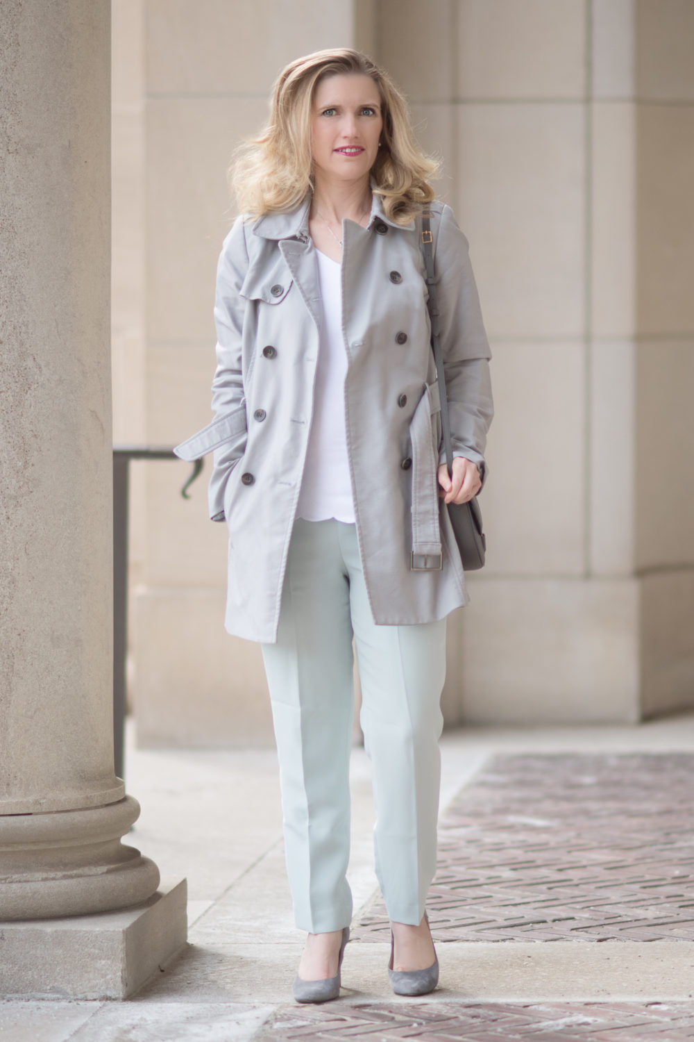 Petite Fashion and Style Blog | Talbots Scallop Hem V-Neck Sweater | Talbots Seasonless Crepe Slim Ankle Pant