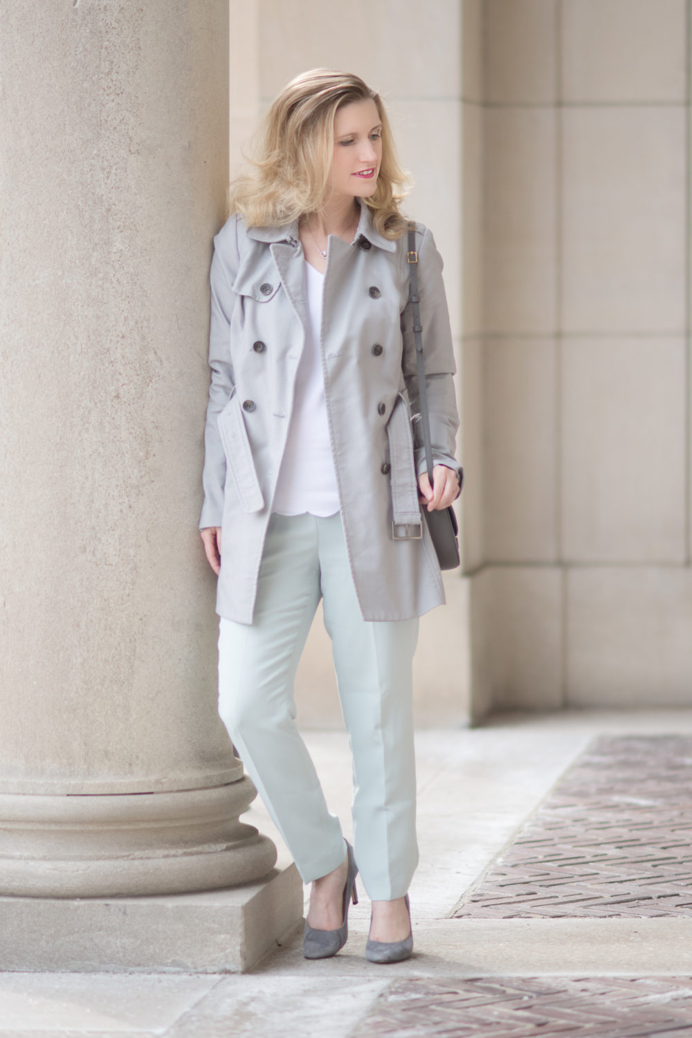 Petite Fashion and Style Blog | Talbots Scallop Hem V-Neck Sweater | Talbots Seasonless Crepe Slim Ankle Pant