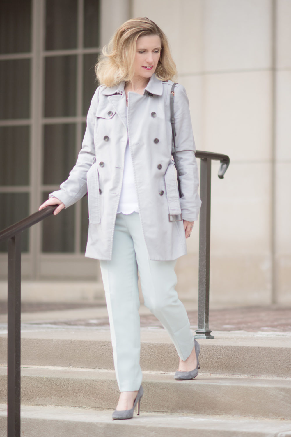 Petite Fashion and Style Blog | Talbots Scallop Hem V-Neck Sweater | Talbots Seasonless Crepe Slim Ankle Pant