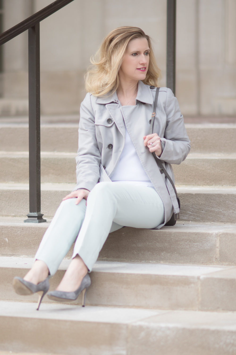 Petite Fashion and Style Blog | Talbots Scallop Hem V-Neck Sweater | Talbots Seasonless Crepe Slim Ankle Pant