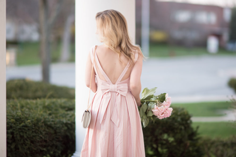 Michigan Petite Fashion and Lifestyle Blog | Gal Meets Glam Samantha Slub Stripe Fit & Flare Dress | Gal Meets Glam Collection Review...