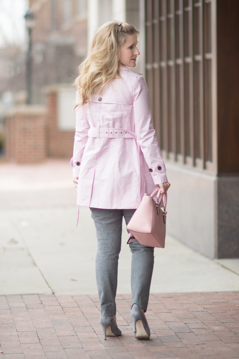 Petite Fashion and Style Blog | Banana Republic Trench | Banana Republic Sloan Pants | Cupcakes and Cashmere Bryant Sweater | Tory Burch Robinson Tote