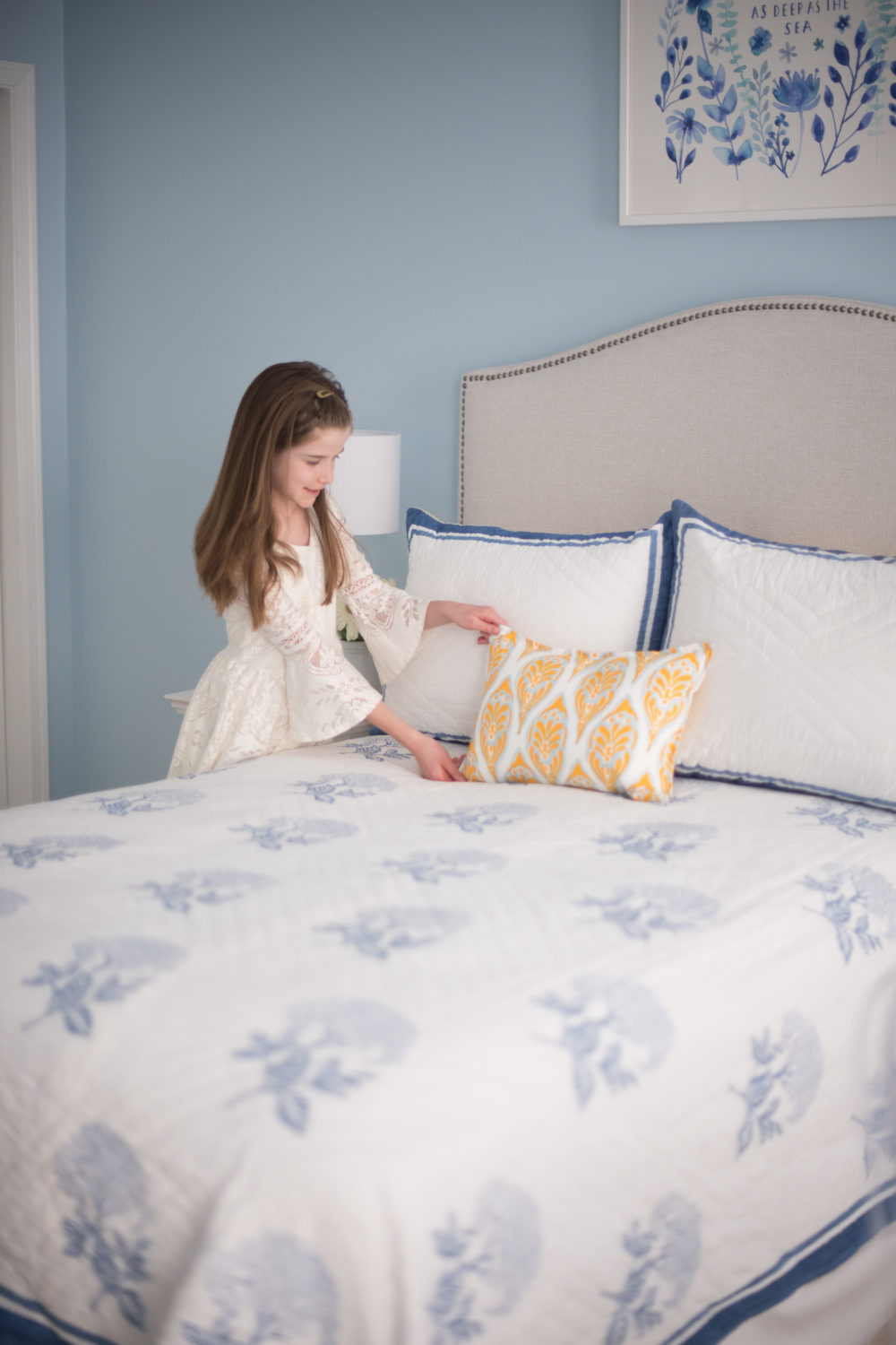 Petite Fashion and Style Blog | Serena and Lily Bedding | Serena and Lily Tropez Quilt