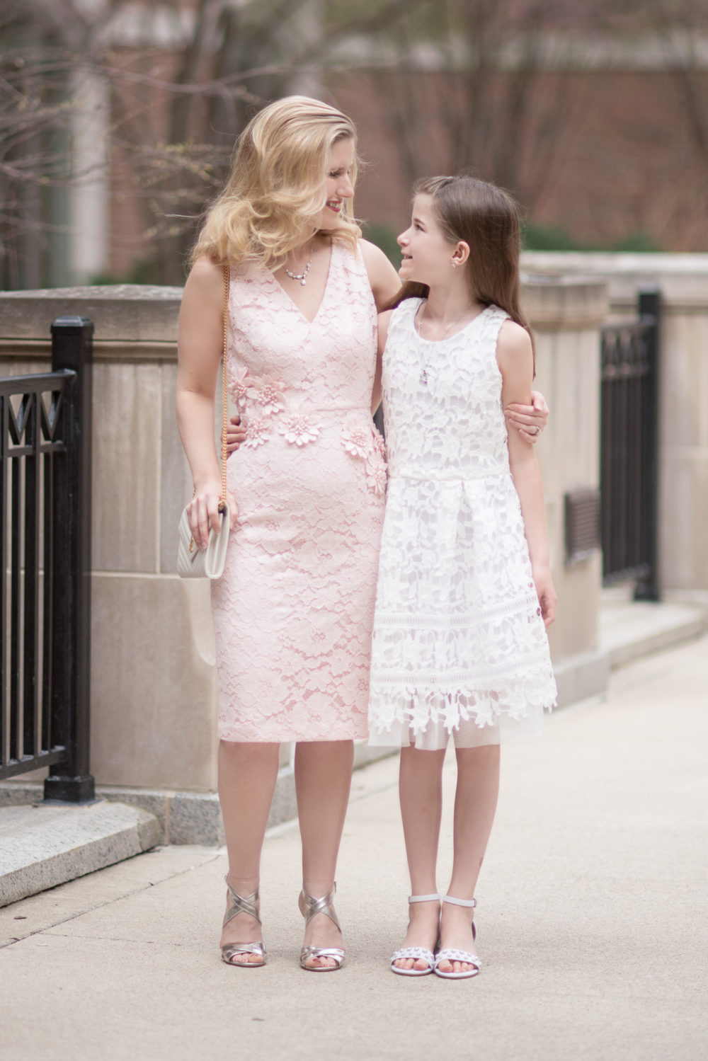 Michigan Petite Fashion and Lifestyle Blog | Maggy London Valentina Petite Midi Dress | Jimmy Choo Sandals | YSL Wallet on Chain | A Letter to My Daughter