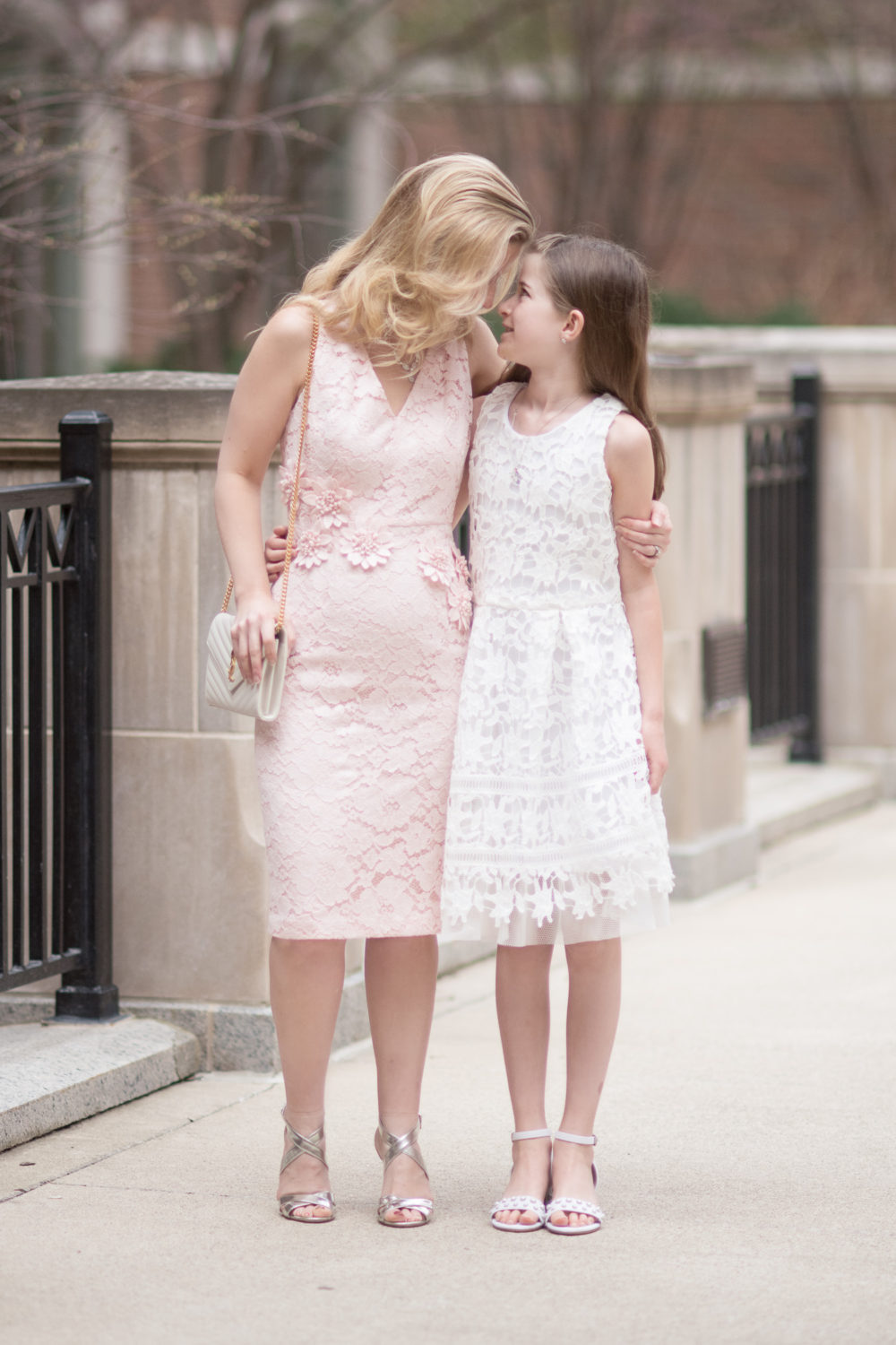 Michigan Petite Fashion and Lifestyle Blog | Maggy London Valentina Petite Midi Dress | Jimmy Choo Sandals | YSL Wallet on Chain | A Letter to My Daughter