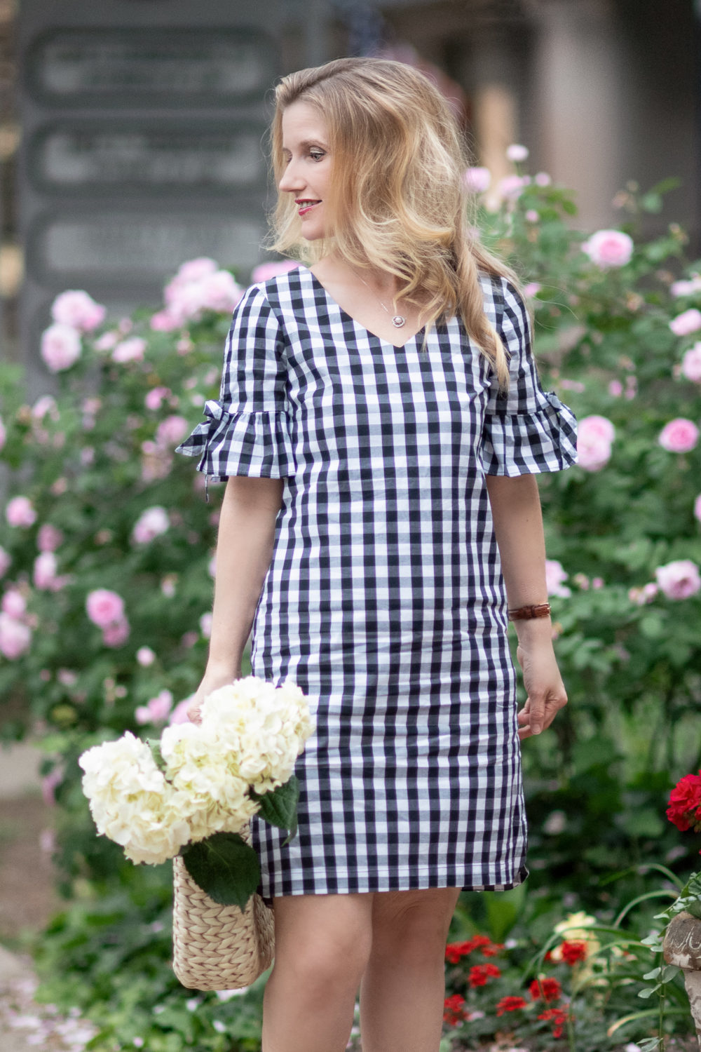 J. Crew Factory Tie Seeve Dress in Gingham