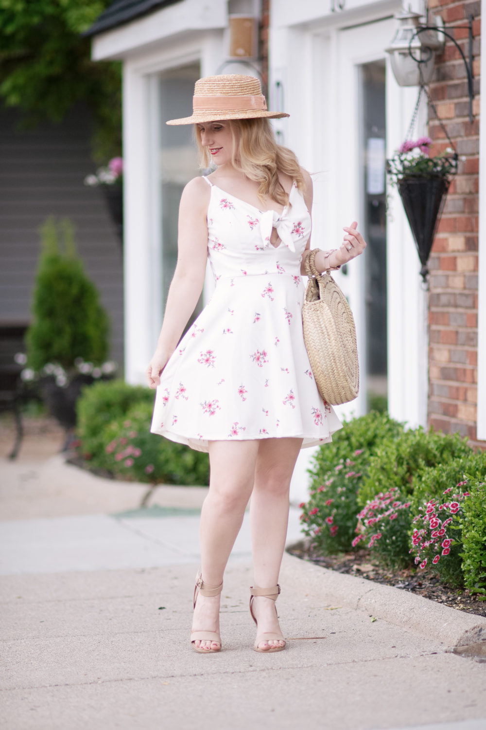 Michigan Petite Fashion and Lifestyle Blog | Xhiliration Floral Print Strappy Fit & Flare Dress