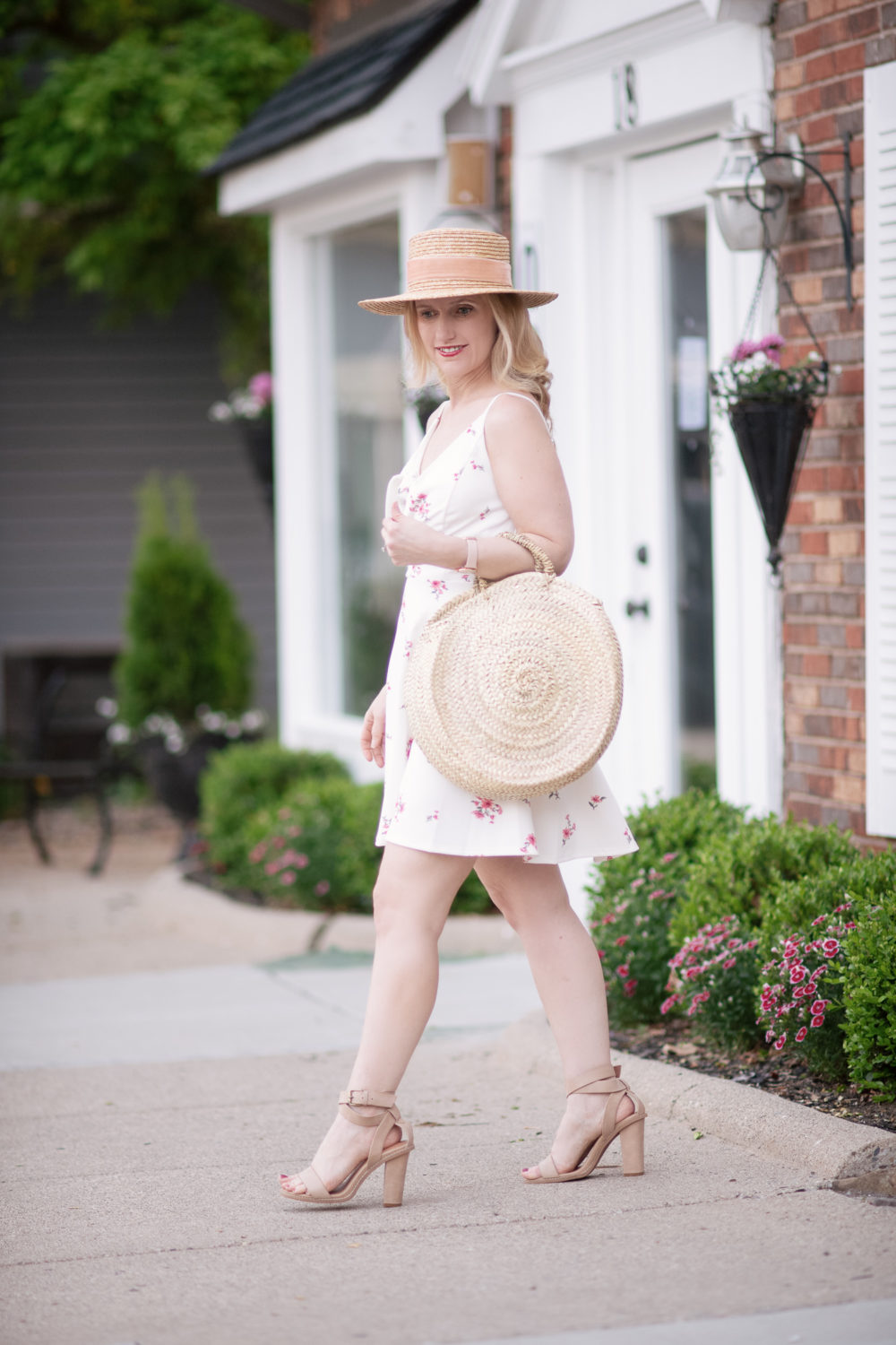 Michigan Petite Fashion and Lifestyle Blog | Xhiliration Floral Print Strappy Fit & Flare Dress