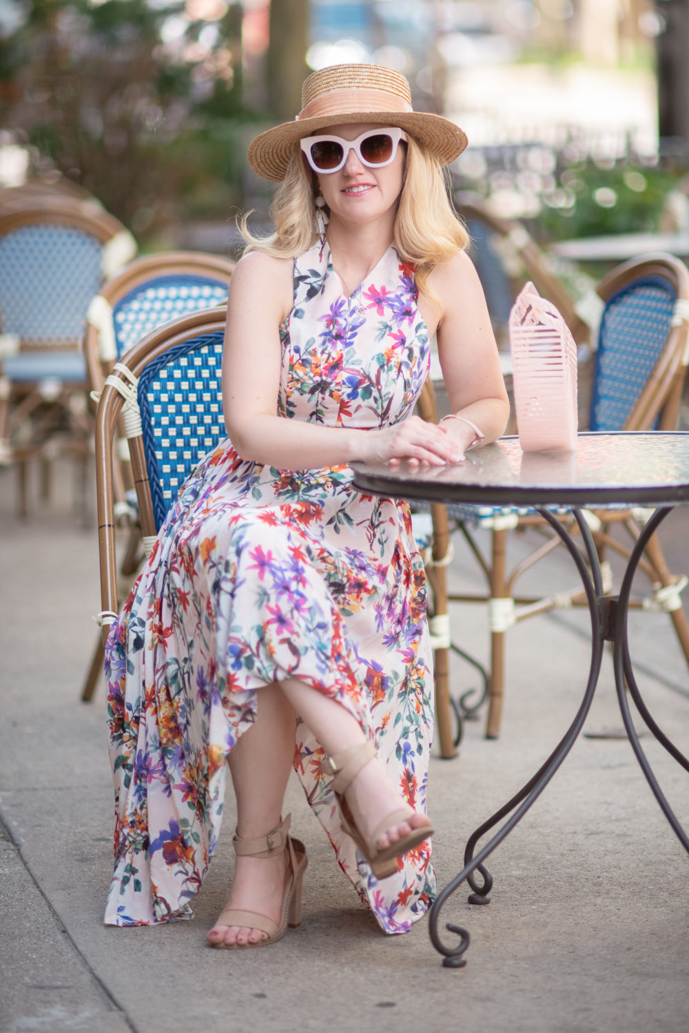 Michigan Petite Fashion and Lifestyle Blog | Amazon Fashion | Summer Dresses | Adelyn Rae Women's Vanessa Woven Printed Fit and Flare Dress | Cult Gaia Gaia's Ark Bag