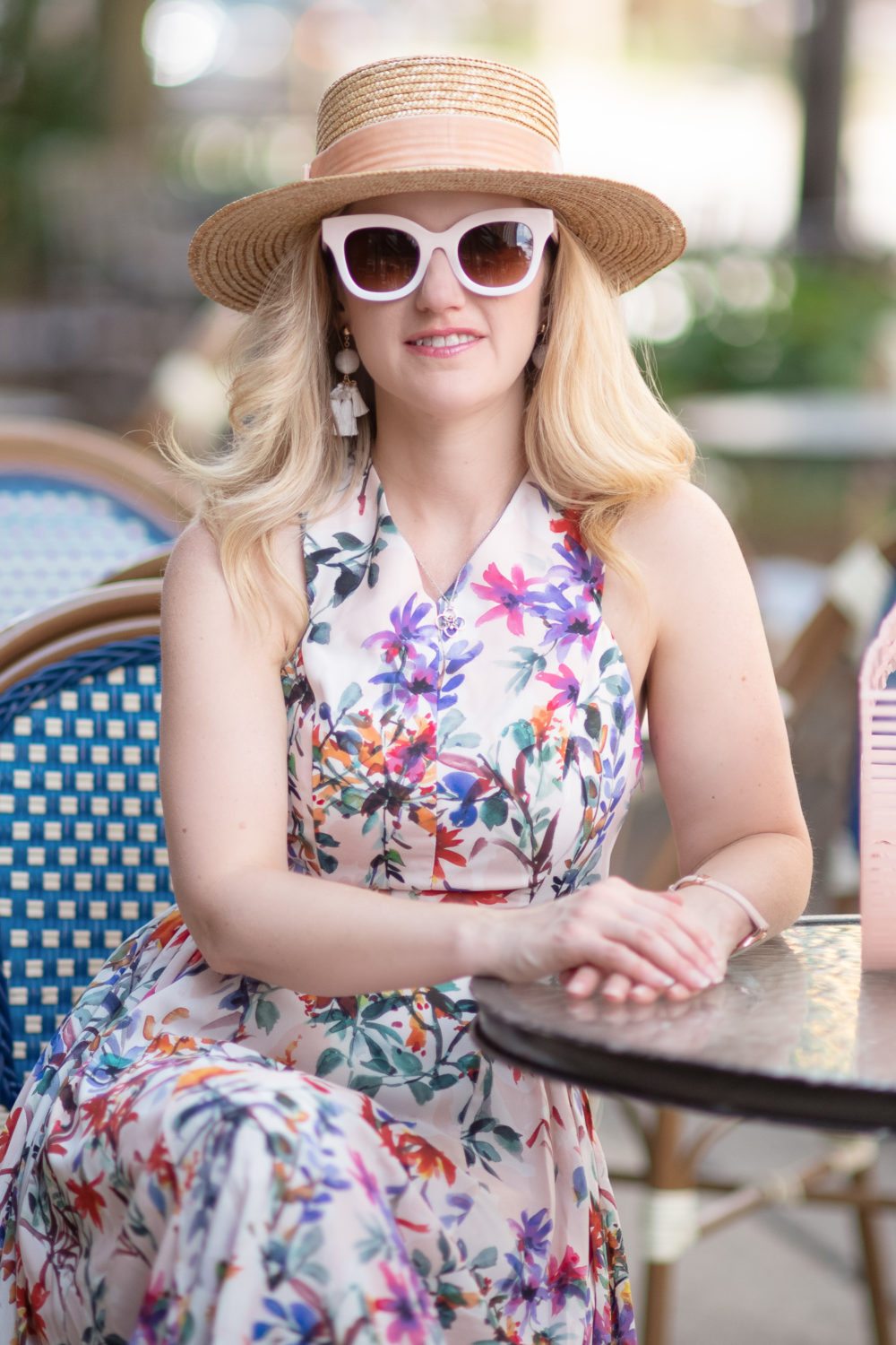 Michigan Petite Fashion and Lifestyle Blog | Amazon Fashion | Summer Dresses | Adelyn Rae Women's Vanessa Woven Printed Fit and Flare Dress | Cult Gaia Gaia's Ark Bag