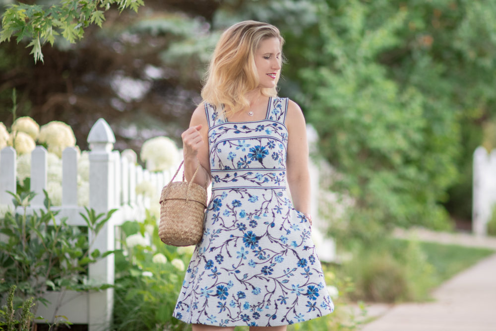 Michigan Petite Fashion and Lifestyle Blog | Anthropologie Shannon Jacquard Dress
