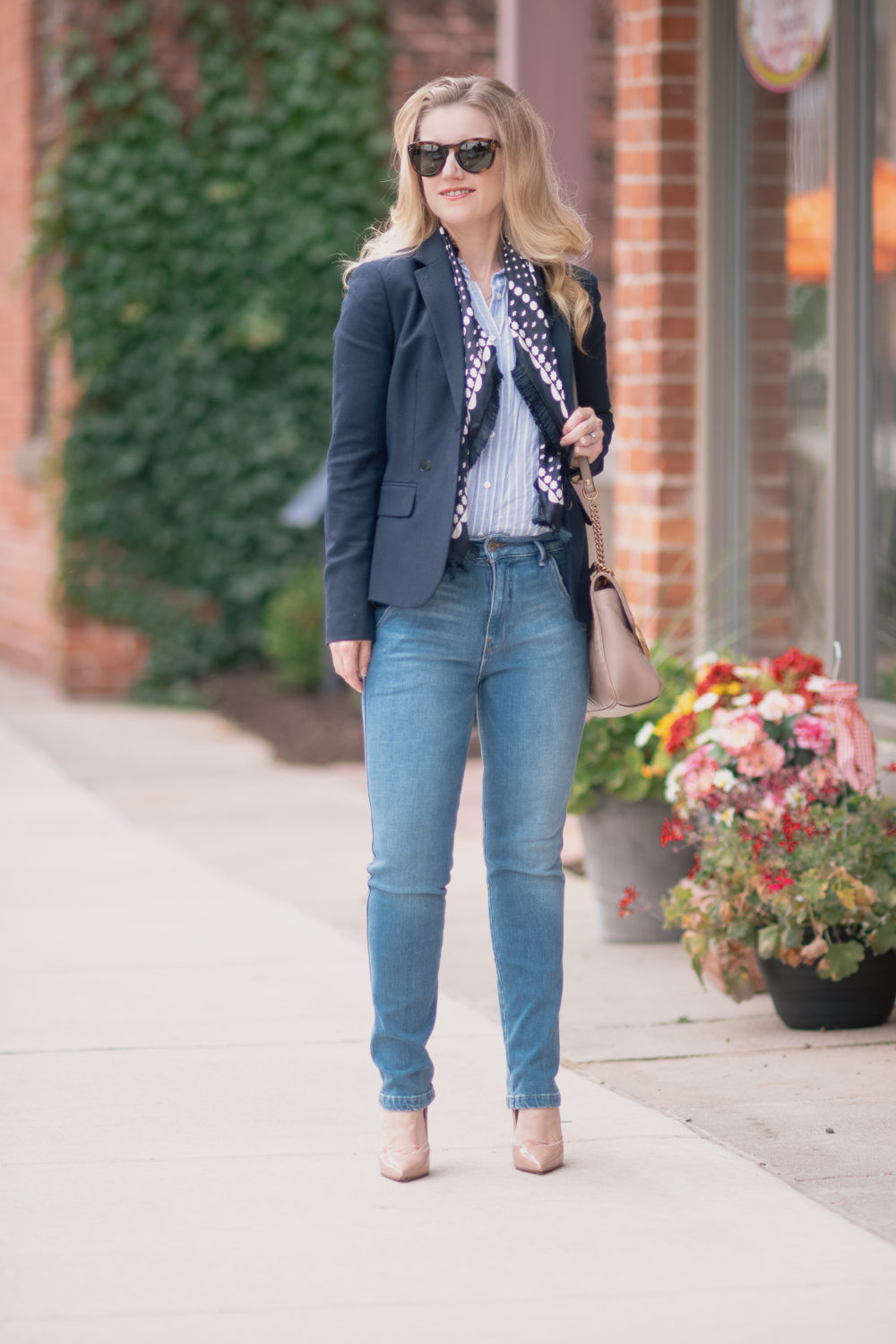 Michigan Petite Fashion and Lifestyle Blog | J. Crew Dover Blazer | FRAME Le Slender Straight Leg Jeans | Nordstrom Anniversary Sale
