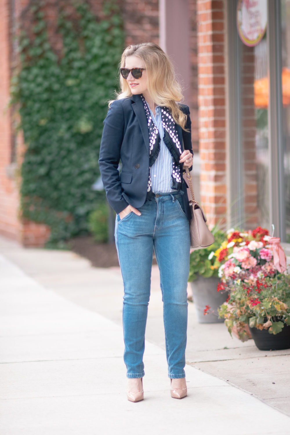 Michigan Petite Fashion and Lifestyle Blog | J. Crew Dover Blazer | FRAME Le Slender Straight Leg Jeans | Nordstrom Anniversary Sale