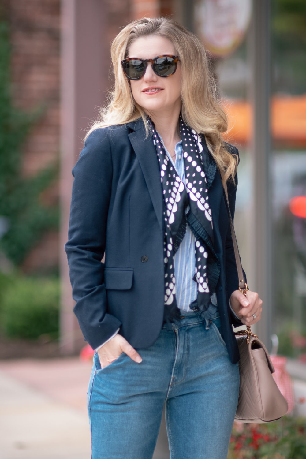 Michigan Petite Fashion and Lifestyle Blog | J. Crew Dover Blazer | FRAME Le Slender Straight Leg Jeans | Nordstrom Anniversary Sale