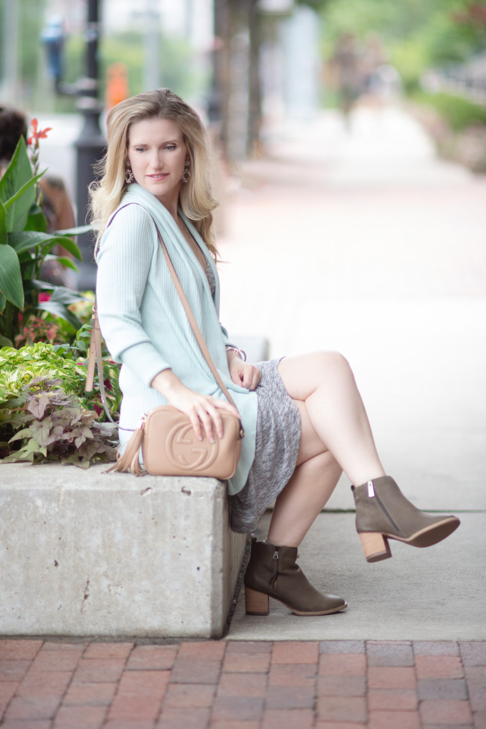 Petite Fashion Blog | Nordstrom Anniversary Sale | Leith Mélange Wrap Dress | Leith Ribbed Shawl Cocoon Sweater | Blondo Nova Waterproof Bootie