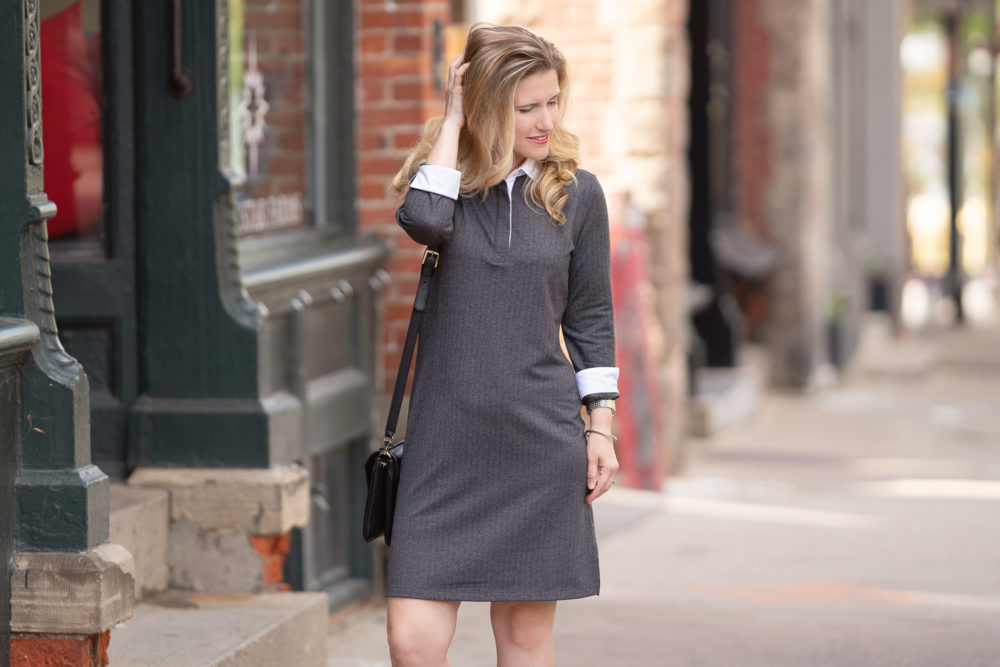 Petite Fashion and Style Blog | Peach Oxford Dress