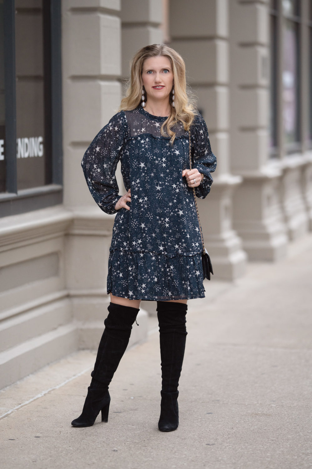 Petite Fashion and Style Blog | Velvet by Graham and Spencer Taya Star Printed Dress | New York Fashion Week Inspiration
