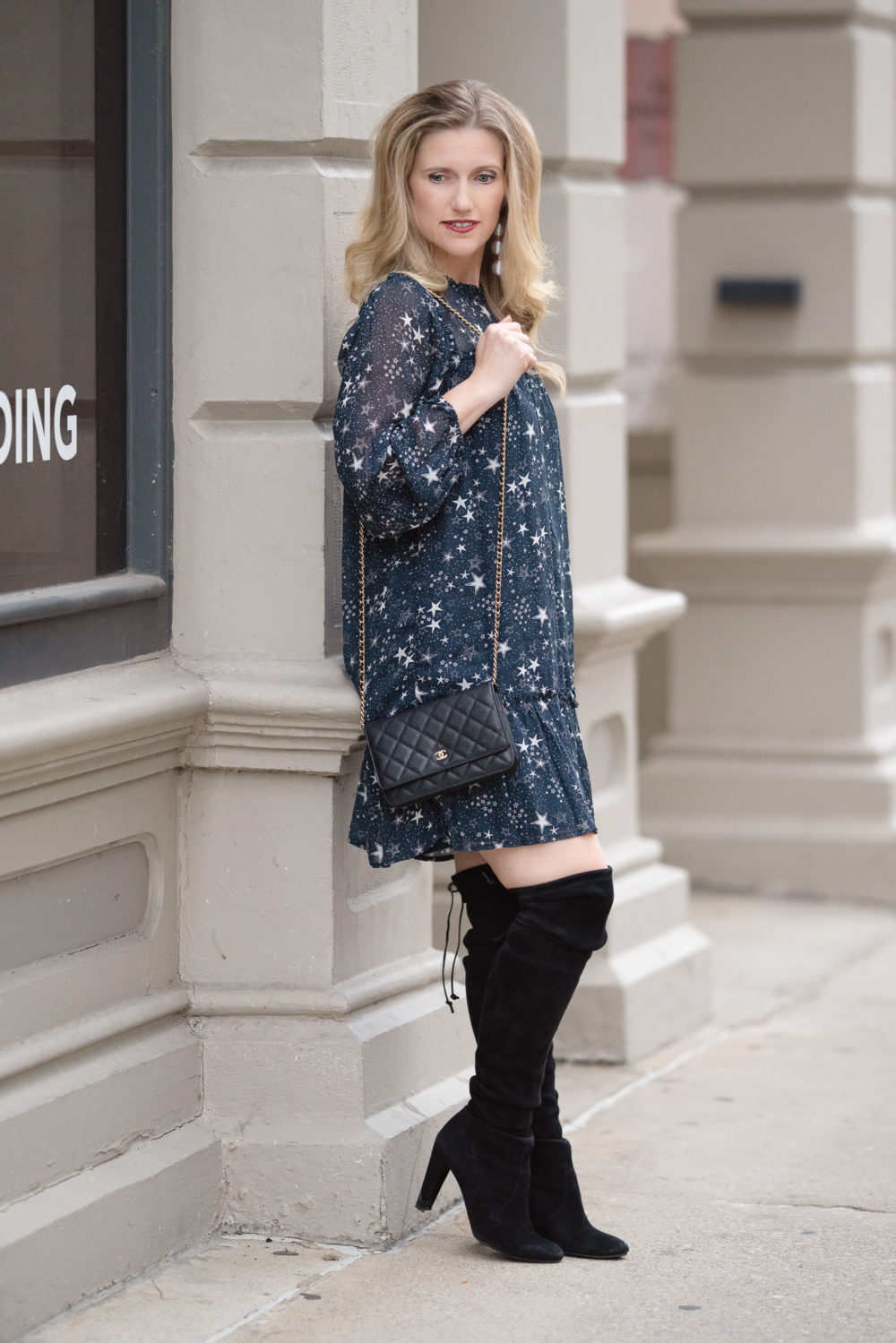 Petite Fashion and Style Blog | Velvet by Graham and Spencer Taya Star Printed Dress | New York Fashion Week Inspiration