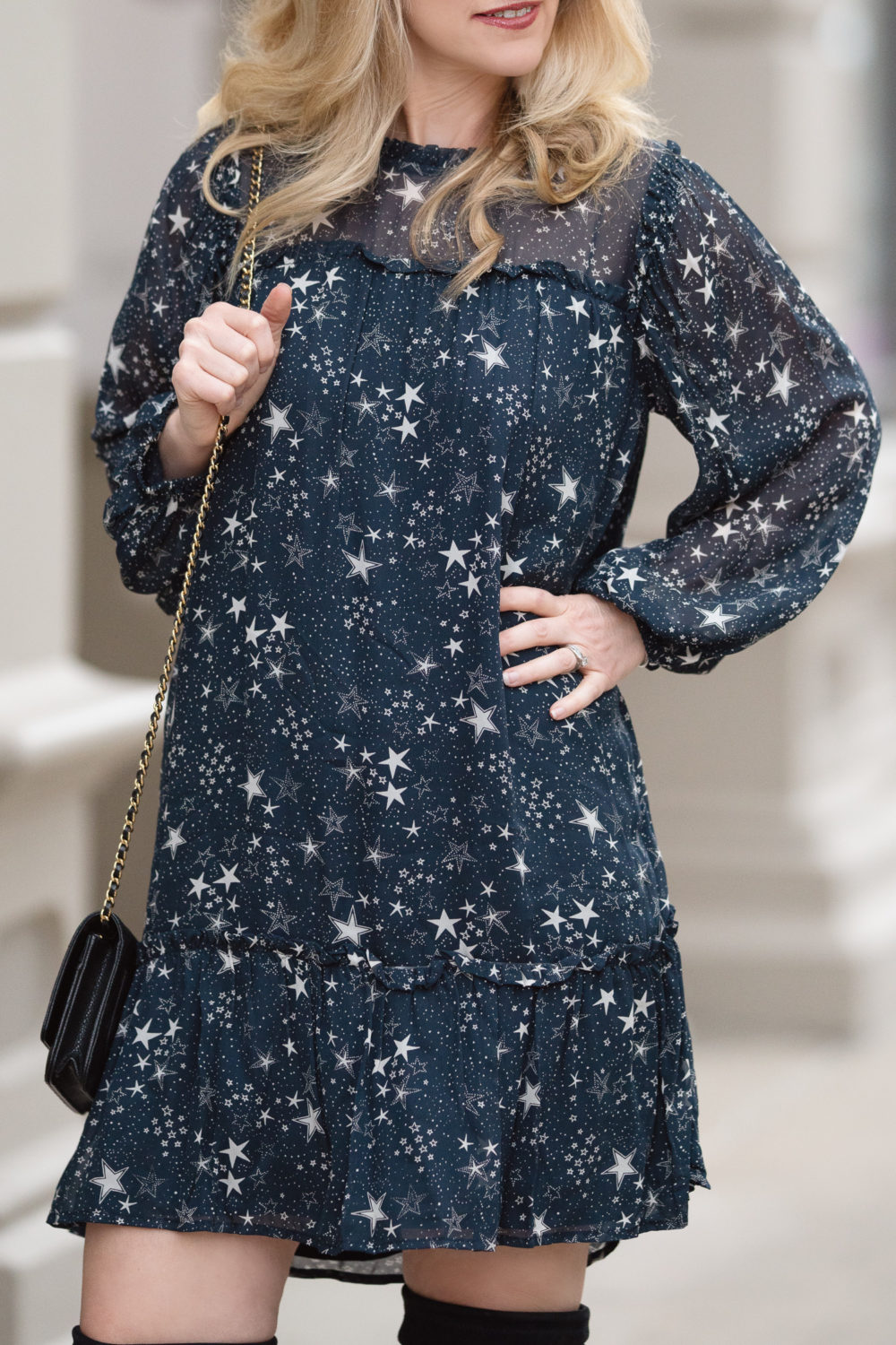 Petite Fashion and Style Blog | Velvet by Graham and Spencer Taya Star Printed Dress | New York Fashion Week Inspiration