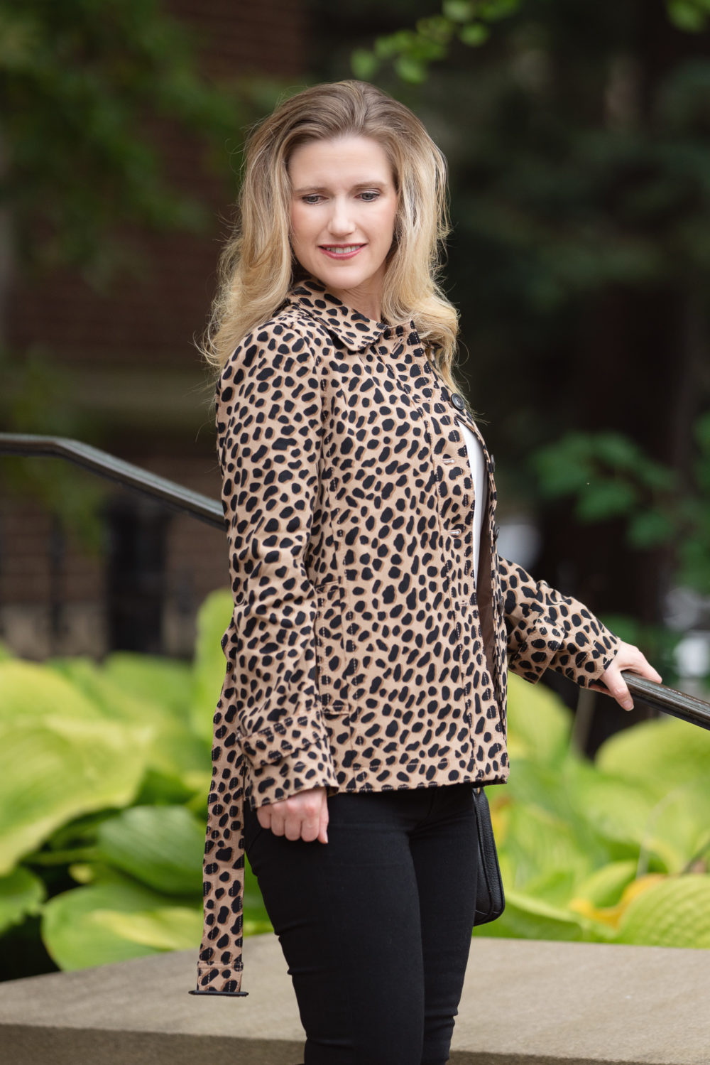 Petite Fashion and Style Blog | Ann Taylor Cheetah Dot Short Trench