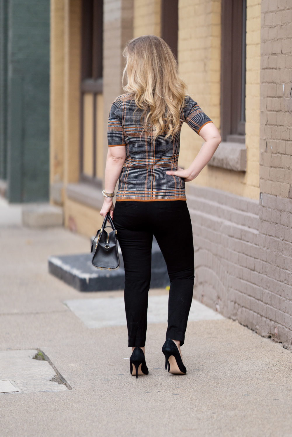 Petite Fashion and Style Blog | Ann Taylor Plaid Short Sleeve Sweater