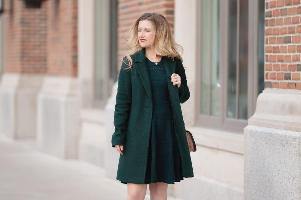 Petite Fashion and Style Blog | Sam Edelman Blazer Coat | Eliza J Sweater Dress