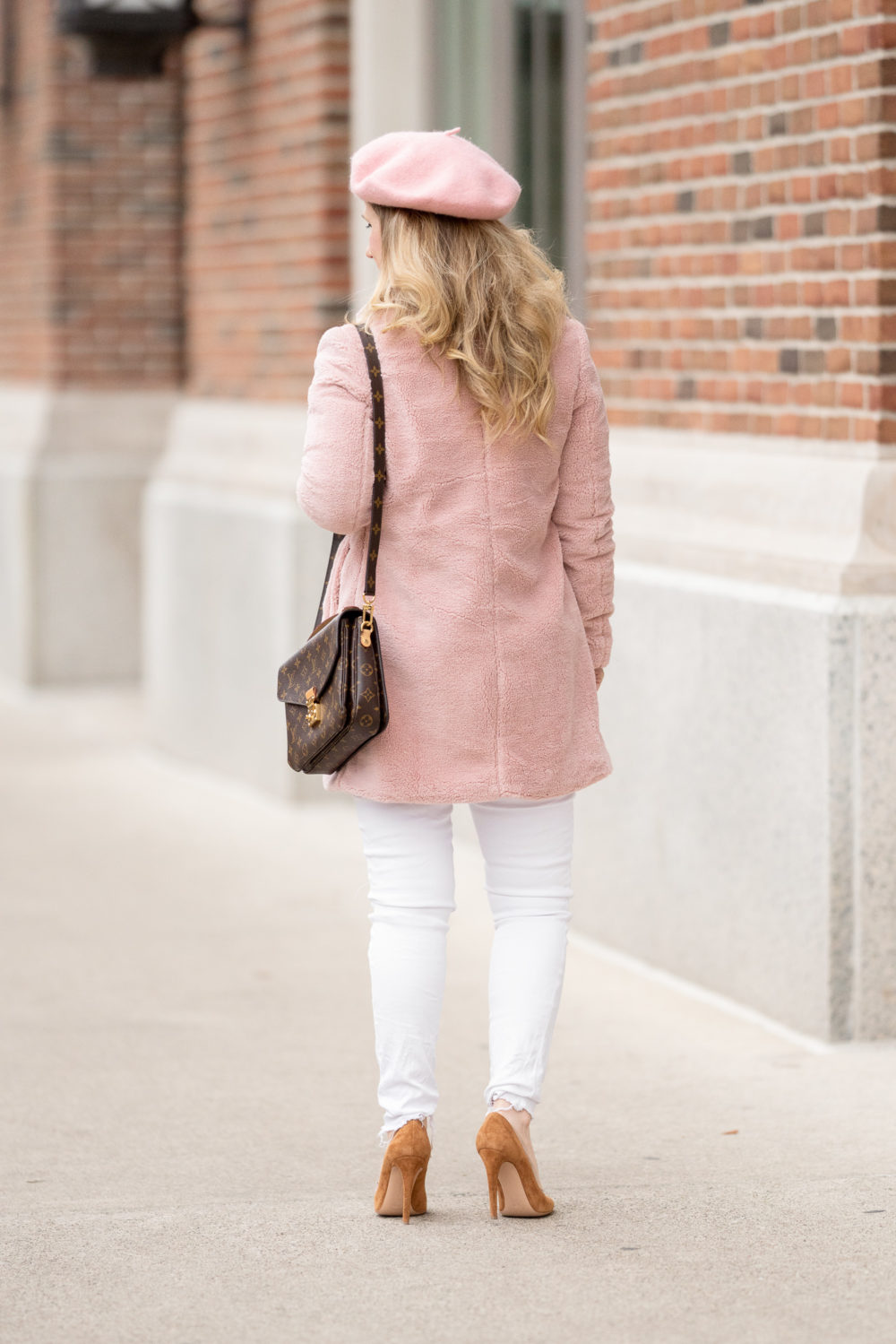 Petite Fashion and Style Blog | Pretty Guide Women's Turtleneck Sweater | Allegra K Women's Double Breasted Button Light Weight Faux Plush Coat | Gianvito Rossi Camel Suede Pumps