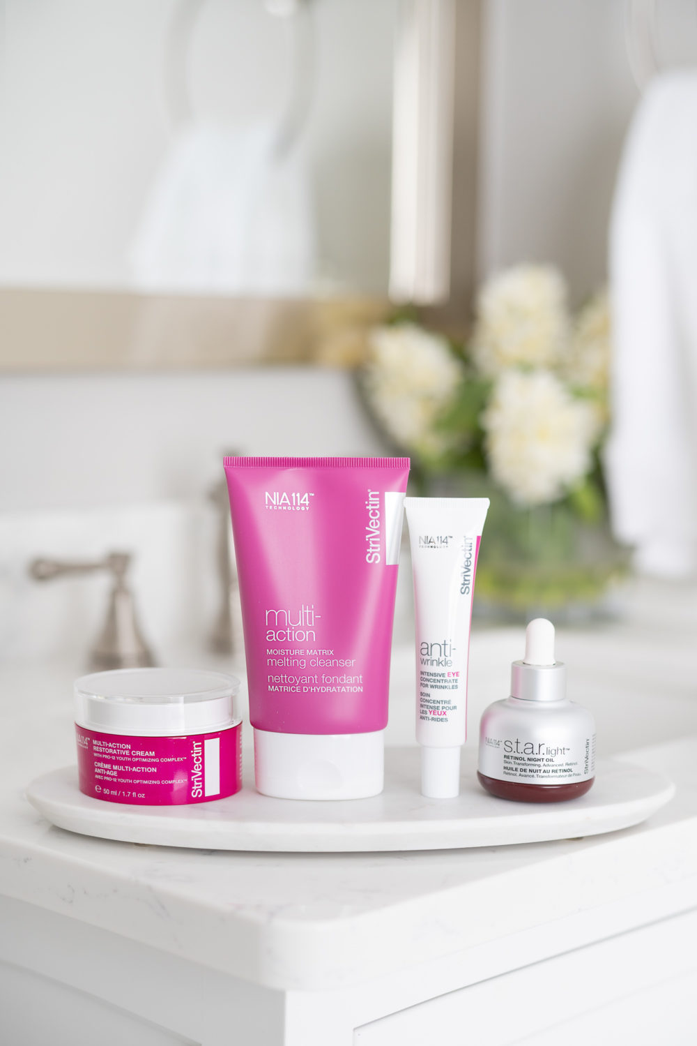 Petite Fashion and Style Blog | Strivectin Multi-Action Restorative Skin Firming Cream | Strivectin Intensive Eye Cream for Wrinkles | Strivectin STAR Light Retinol Night Oil | Strivectin Moisture Melting Cleanser