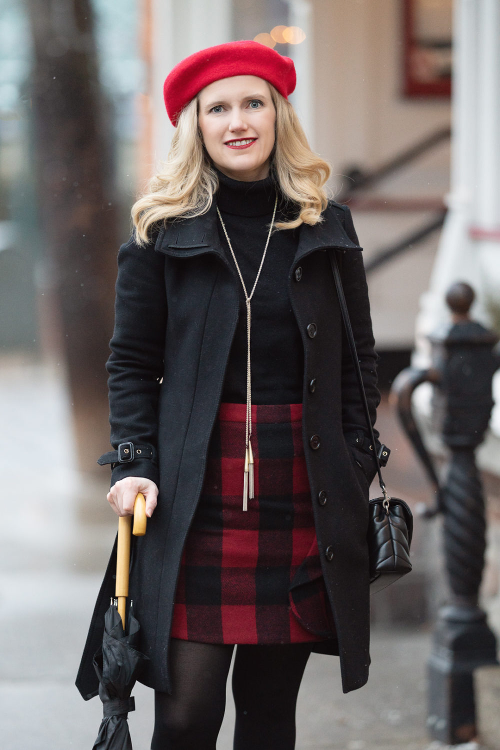 Petite Fashion and Style Blog | Amazon Cashmere Turtleneck | J. Crew Factory Ruffle Front Mini Skirt | Burberry Wool Trench Coat
