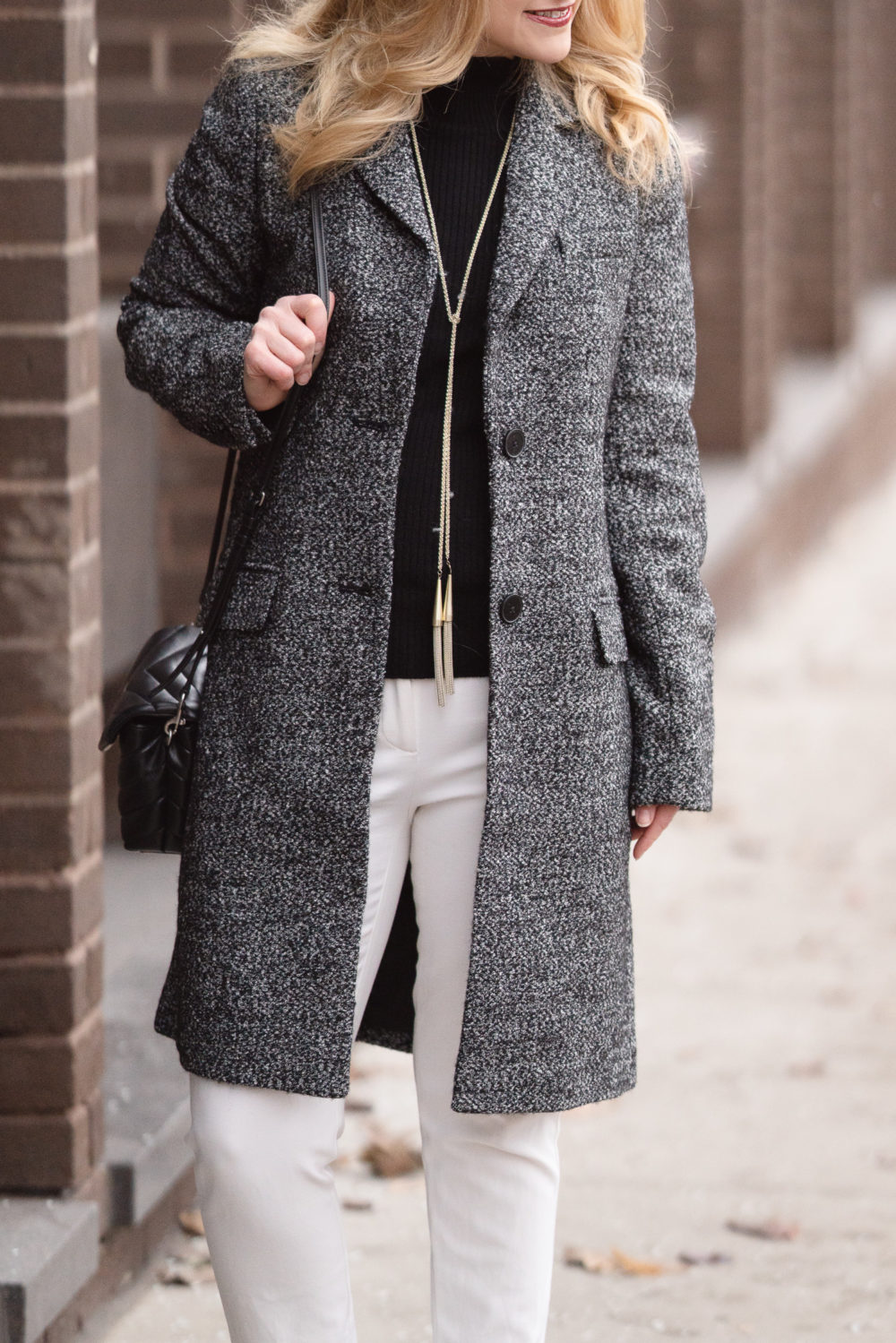 Petite Fashion and Style Blog |Lark & Ro Single Breasted Walker Coat | Amazon Cashmere Sweater