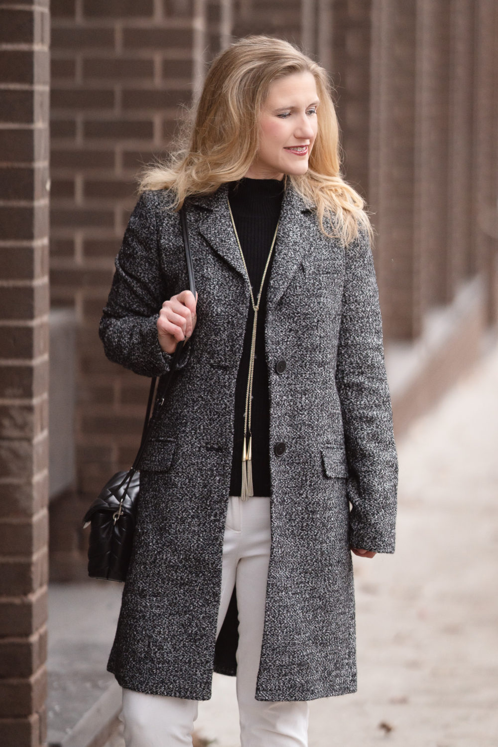 Petite Fashion and Style Blog |Lark & Ro Single Breasted Walker Coat | Amazon Cashmere Sweater