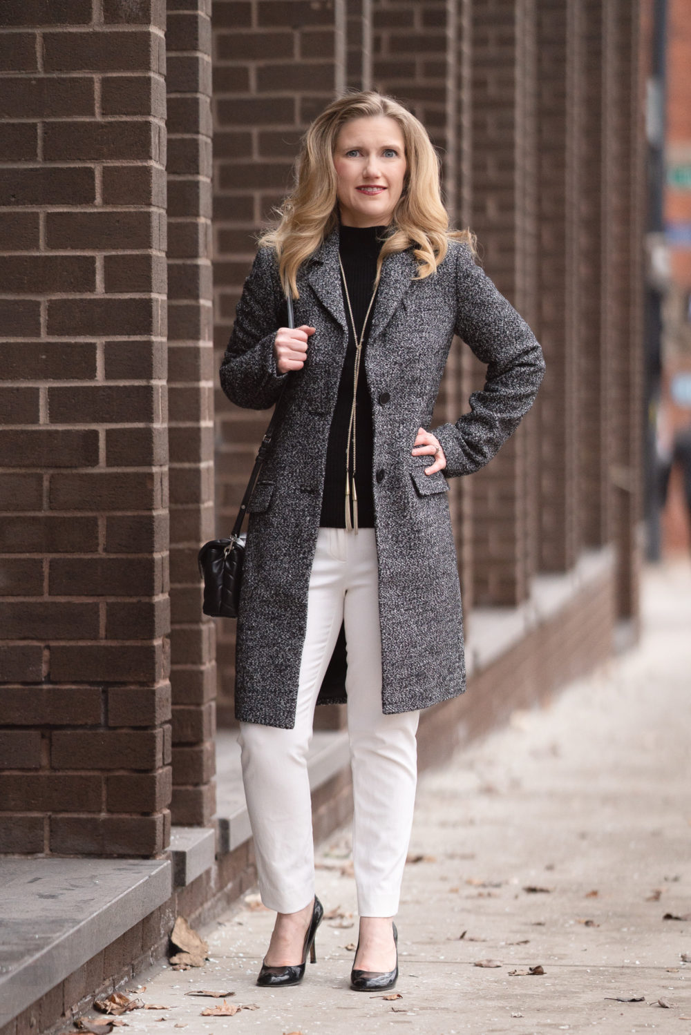 Petite Fashion and Style Blog |Lark & Ro Single Breasted Walker Coat | Amazon Cashmere Sweater